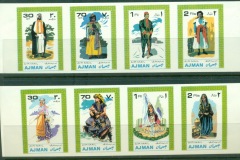Ajman 1968 Mi#238-245B National Costumes IMPERF