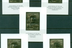 Ajman 1968 Mi#MS27-31 Winter Olympics Grenoble, gold foil embossed, Gold medallists 5xMS
