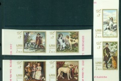 Ajman 1968 Mi#271-276B Paintings of Austrian Hunting Dogs IMPERF