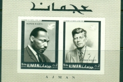 Ajman 1968 Mi#MS44A International Year of Human Rights, 20th Anniv. Dec. HR MS Embossed Perfs