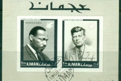 Ajman 1968 Mi#MS44B International Year of Human Rights, 20th Anniv. Dec. HR MS IMPERF