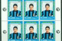 Ajman 1968 Mi#304 Football Inter Milan Players Angelo Domenghini 10dh sheetlet