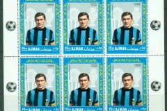 Ajman 1968 Mi#305 Football Inter Milan Players Tarcisio Burgnich 15dh sheetlet