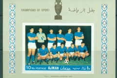 Ajman 1968 Mi#MS56B Football International Top Players MS grey-green background