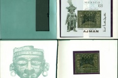 Ajman 1968 Mi#324, MSA64 Summer Olympics Mexico, gold foil embossed MS in presentation pack