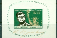 Ajman 1968 Mi#MS65 JFK Kennedy 5th Death Anniversary MS