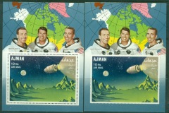 Ajman 1968 Mi#MS67A-B Apollo 7 Men in Space Missions 2xMS Perf & IMPERF
