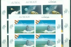 Ajman 1968 Mi#333-338B Apollo 7 Men in Space Missions 6xsheetlets IMPERF