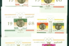 Ajman 1968 Mi#MS75-76 + Summer Olympics Mexico City 6xMS