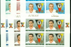 Ajman 1969 Mi#362-367B Famous Athletes, German Football 6xsheetlets