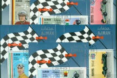 Ajman 1969 Mi#369-374 Famous Athletes, Motor Racers & Cars Joint issue with Manama, Ajman drivers 6xDLMS