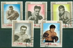 Ajman 1969 Mi#382-386 Famous Athletes, Boxing