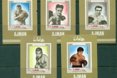Ajman 1969 Mi#382-386 Famous Athletes, Boxing 5xDLMS