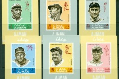 Ajman 1969 Mi#388-393 Famous Athletes, Baseball 6xDLMS