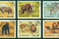 Ajman 1969 Mi#412-417 Mammals, Wild Animals