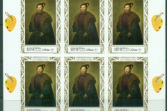 Ajman 1969 Mi#423B Paintings, Italian Masterpieces, Portrait by Titian 10rls sheetlet IMPERF