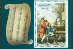 Ajman 1969 Mi#MS113A Paintings of Composers, The Mozart family MS