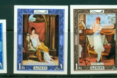 Ajman 1969 Mi#430-433B Paintings of Women IMPERF