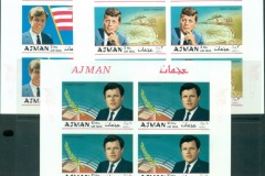 Ajman 1969 Mi#445-447B The Kennedy Brothers IMPERF 3xsheetlets