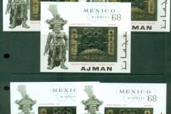 Ajman 1969 Mi#MS132-136 Summer Olympics Mexico, Gold Medallists, gold foil embossed 5xMS