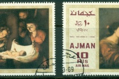 Ajman 1969 Mi#455-456 Nativity paintings