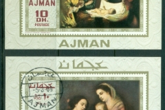 Ajman 1969 Mi#MS137-138 Nativity paintings 2xMS