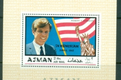 Ajman 1969 Mi#MS143 Robert F. Kennedy 1st Death Anniversary MS