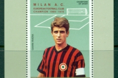 Ajman 1969 Mi#MS144A European Championship Cup, Opt. Milan AC MS