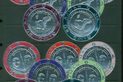 Ajman 1969 Mi#474-487 First Manned Landing on the Moon, Silver Foil embossed + original Wallet