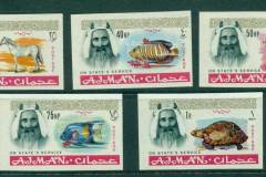 Ajman 1965 O1-O5B Sheik Rashid bin Humaid al Namib & Wildlife IMPERF  OFFICIAL