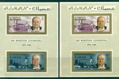 Ajman 1966 Winston Churchill 2x MS Perf & IMPERF