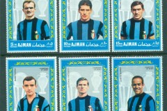 Ajman 1968 Mi#303-308 Soccer Players, Inter Milan