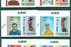 Ajman 1969 Mi#369-374 Famous Athletes, Motor Racers & Cars Joint issue with Manama, Ajman drivers