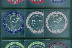 Ajman 1969 Mi#474-487 Apollo 11 & Mercury 3, Space Astronauts "Silver Foil" inc. original presentation folder, 600 issued (2 scans)