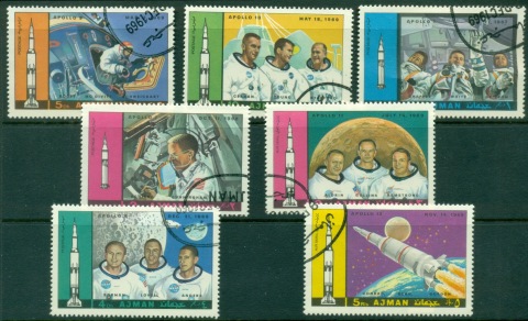 Ajman 1970 Mi#497-503 Apollo 1-12 Space Program