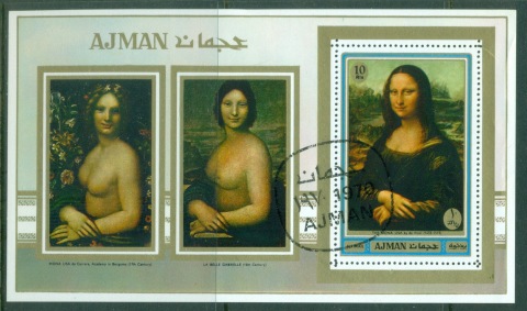 Ajman 1970 Mi#MS192A Paintings by Famous Masters, Mona Lisa MS