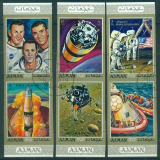 Ajman 1970 Mi#561-566B Apollo 13 Space Mission IMPERF