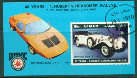 Ajman 1970 Mi#MS215 Vintage Automobiles MS