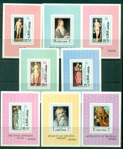 Ajman 1970 Mi#637-644 Albrecht Durer 500th Birthday, paintings 8xDLMS