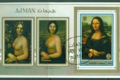 Ajman 1970 Mi#MS192A Paintings by Famous Masters, Mona Lisa MS