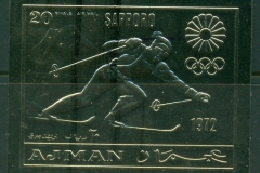 Ajman 1970 Mi#653B Winter Olympics Sapporo, gold foil embossed IMPERF