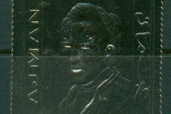 Ajman 1970 Mi#669A Formula One Racing, Jochen Rindt, gold foil embossed