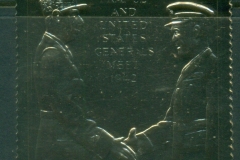 Ajman 1970 Mi#654A Historic First Meeting between Eisenhower & Charles de Gaulle, gold foil emb.