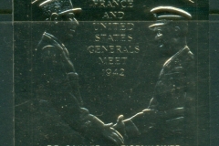 Ajman 1970 Mi#654B Historic First Meeting between Eisenhower & Charles de Gaulle, gold foil emb. IMPERF