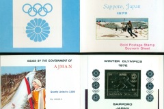 Ajman 1970 Mi#MS219 Winter Olympics Sapporo Gold foil embossed Presentation Pack MS
