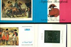 Ajman 1970 Mi#MS177 200th Birthday of Napoleon Bonaparte Gold foil embossed Presentation Pack MS