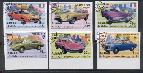 Ajman 1971 Mi#1169-1174B Sports cars IMPERF
