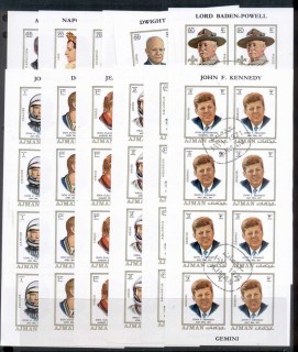 Ajman 1971 Mi#781-792 Famous Personalities & their Zodiac Signs IMPERF 12X sheet