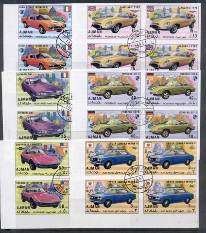Ajman 1971 Mi#1169-1174B Sports Cars IMPERF blk4