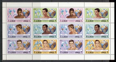 Ajman 1971 Mi#1054-1059 Olympic Games Boxing medallists sheetlet